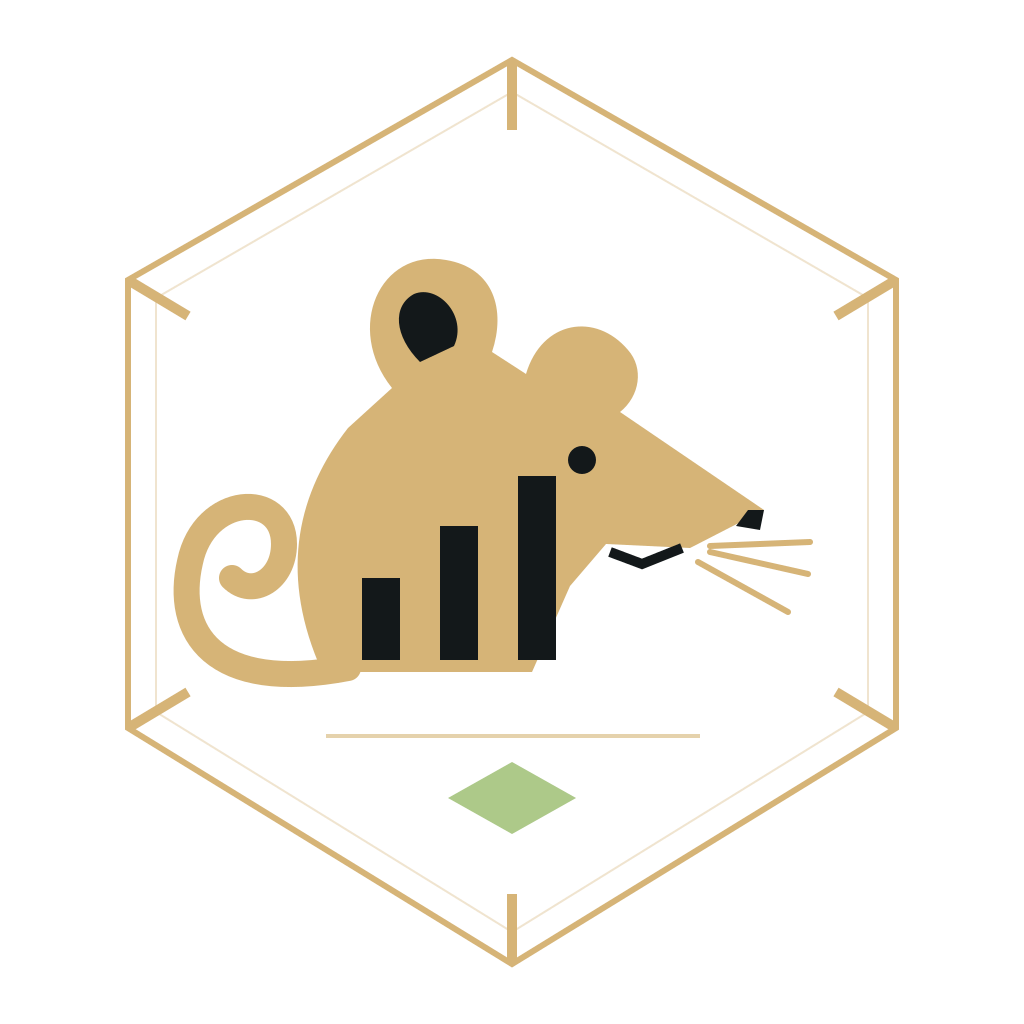 StatRat rat emblem with rising statistics bars