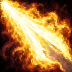 Holy spell damage, in white and gold